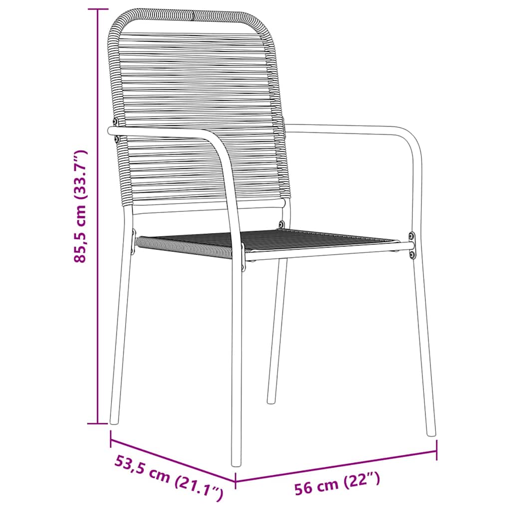 Garden Dining Set 9 pcs Black Powder-Coated Steel