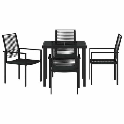 Garden Dining Set 5 pcs Black Powder-Coated Steel