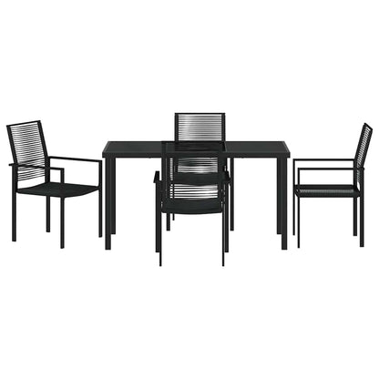Garden Dining Set 5 pcs Black Powder-Coated Steel
