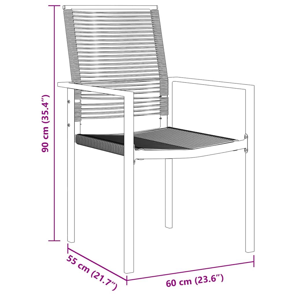 Garden Dining Set 5 pcs Black Powder-Coated Steel
