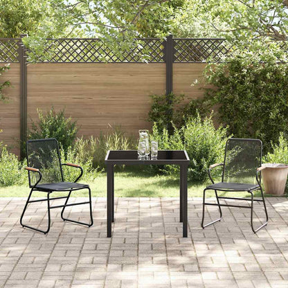 Garden Dining Set 3 pcs Black Powder-Coated Steel