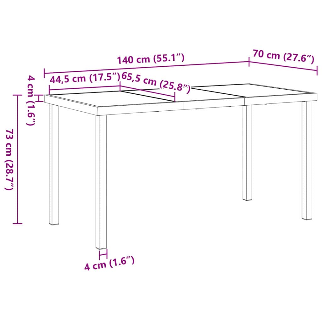 Garden Dining Set 5 pcs Brown Powder-Coated Steel