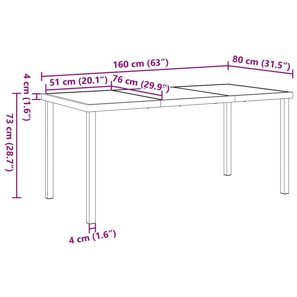 Garden Dining Set 5 pcs Brown Powder-Coated Steel