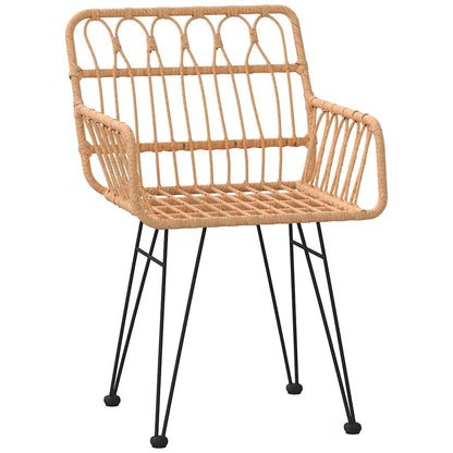 Garden Dining Set 7 pcs Brown Powder-Coated Steel