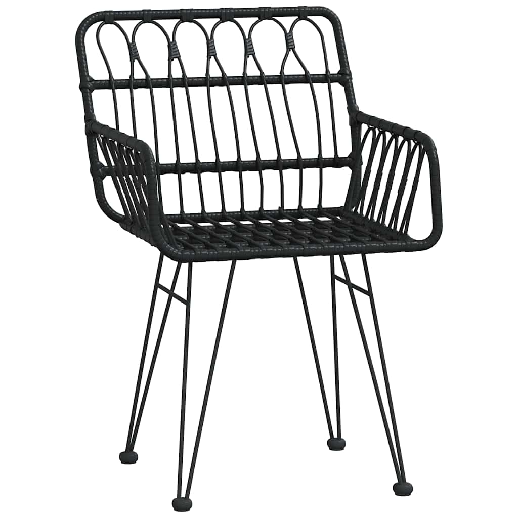 Garden Dining Set 7 pcs Black Powder-Coated Steel