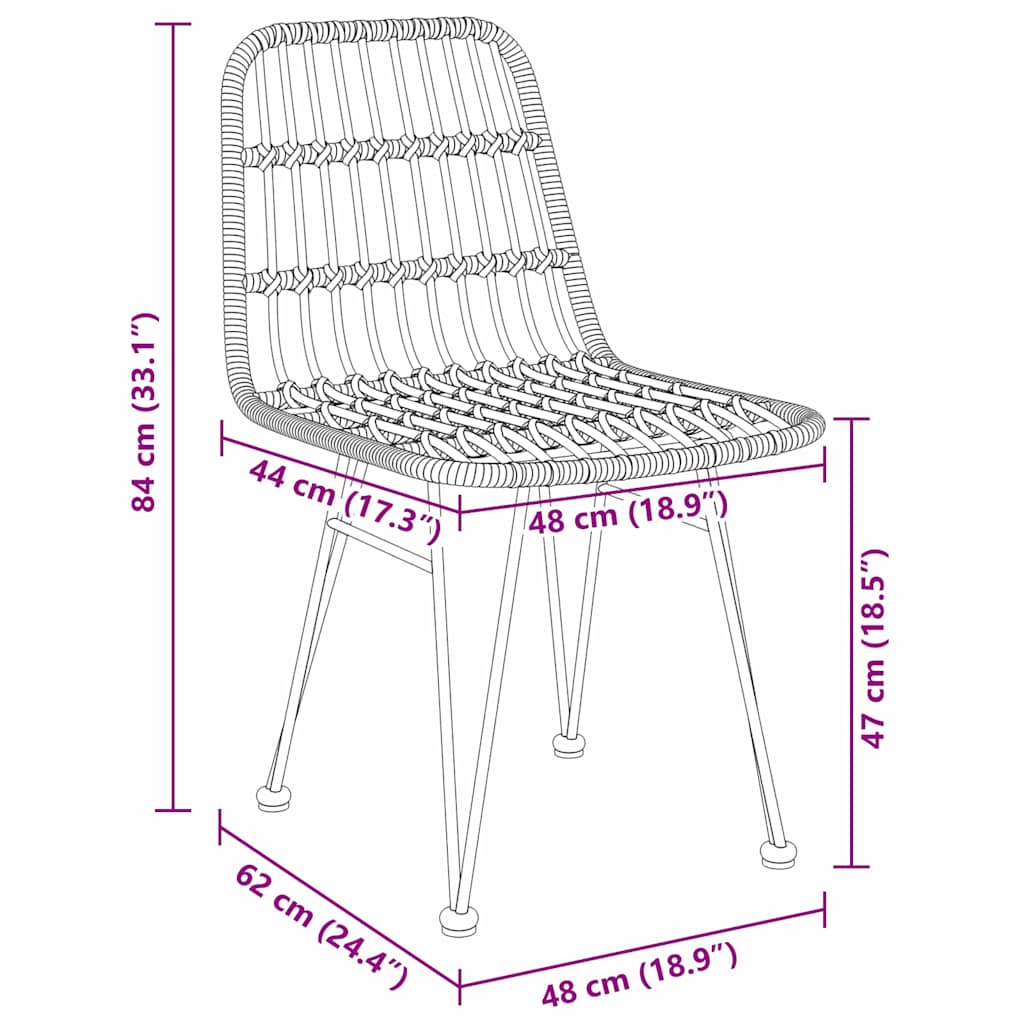 Garden Dining Set 9 pcs Brown Powder-Coated Steel
