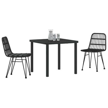 Garden Dining Set 3 pcs Black Powder-Coated Steel