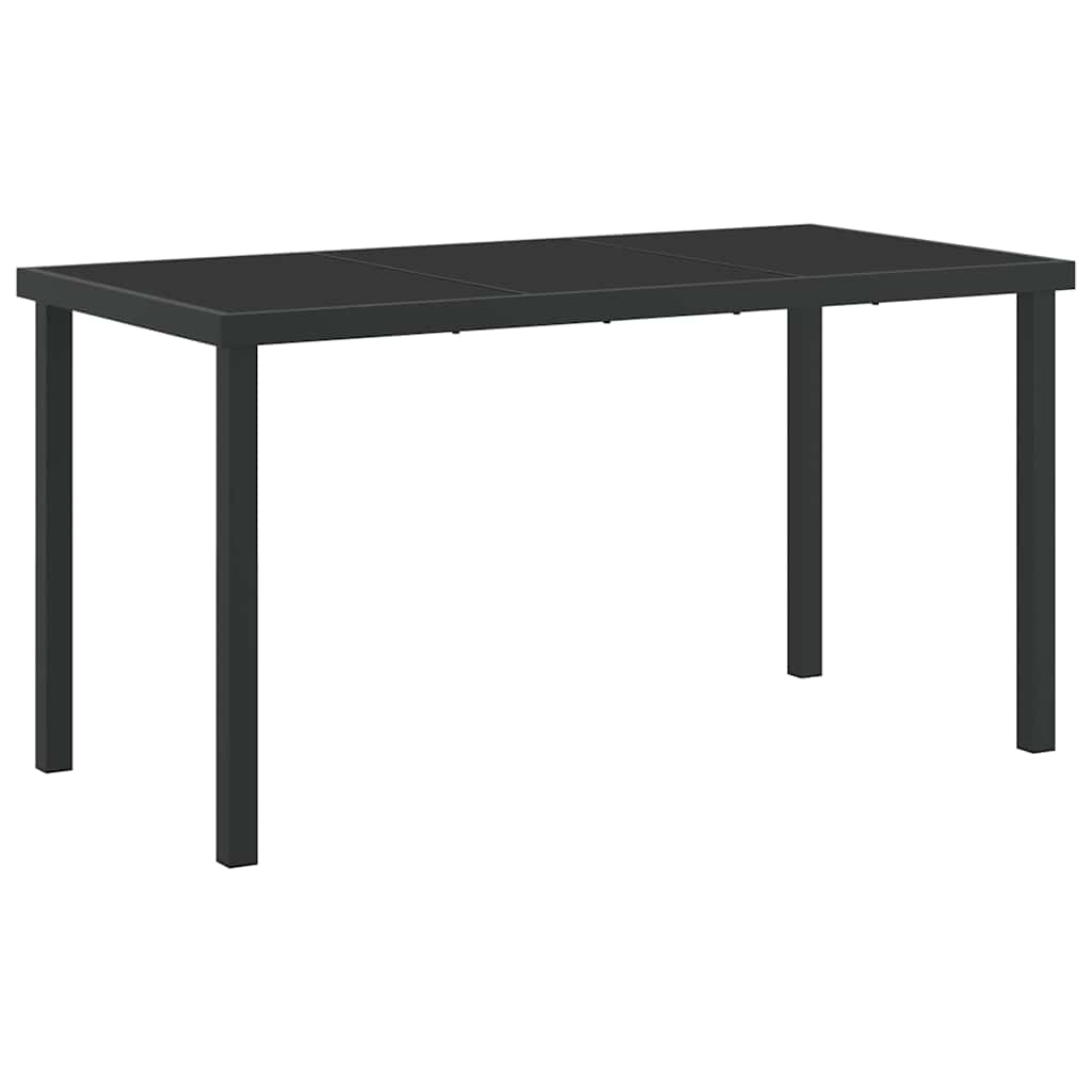 Garden Dining Set 5 pcs Black Powder-Coated Steel