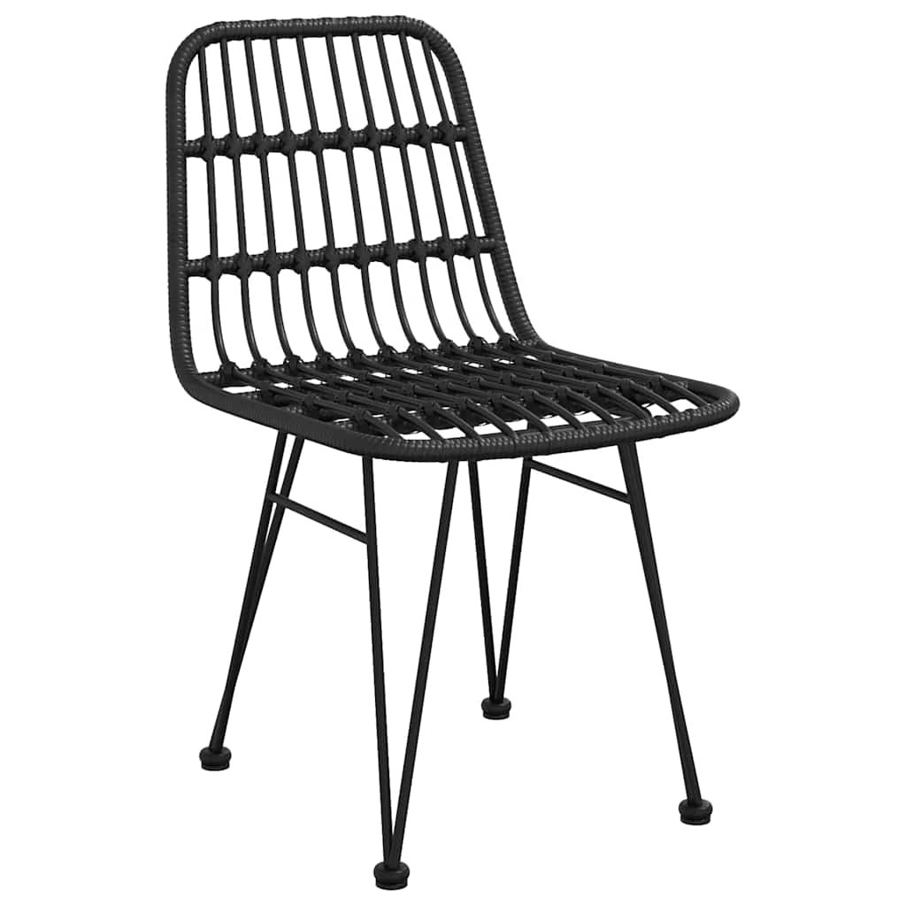 Garden Dining Set 7 pcs Black Powder-Coated Steel