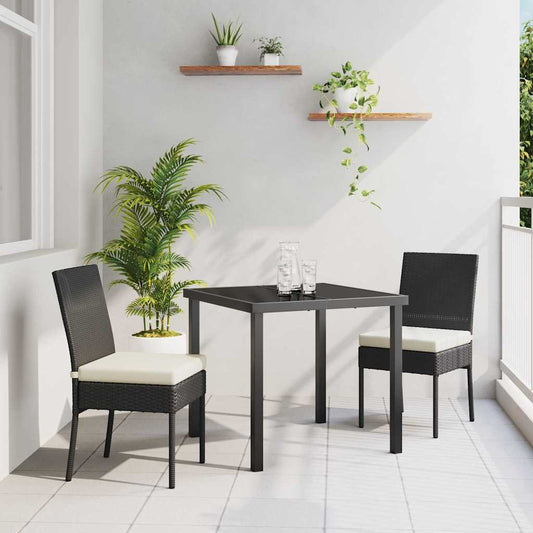 Garden Dining Set 3 pcs Cream Powder-Coated Steel