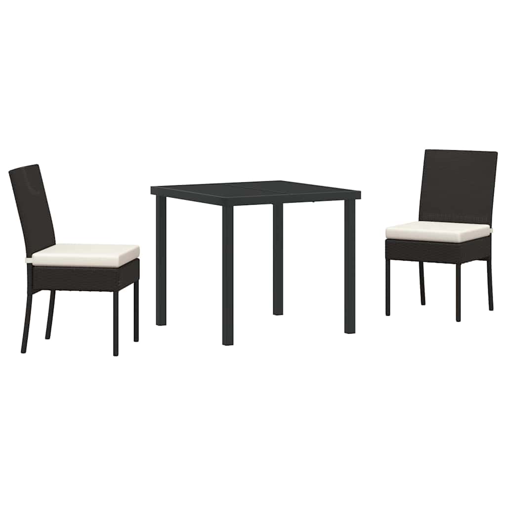 Garden Dining Set 3 pcs Cream Powder-Coated Steel