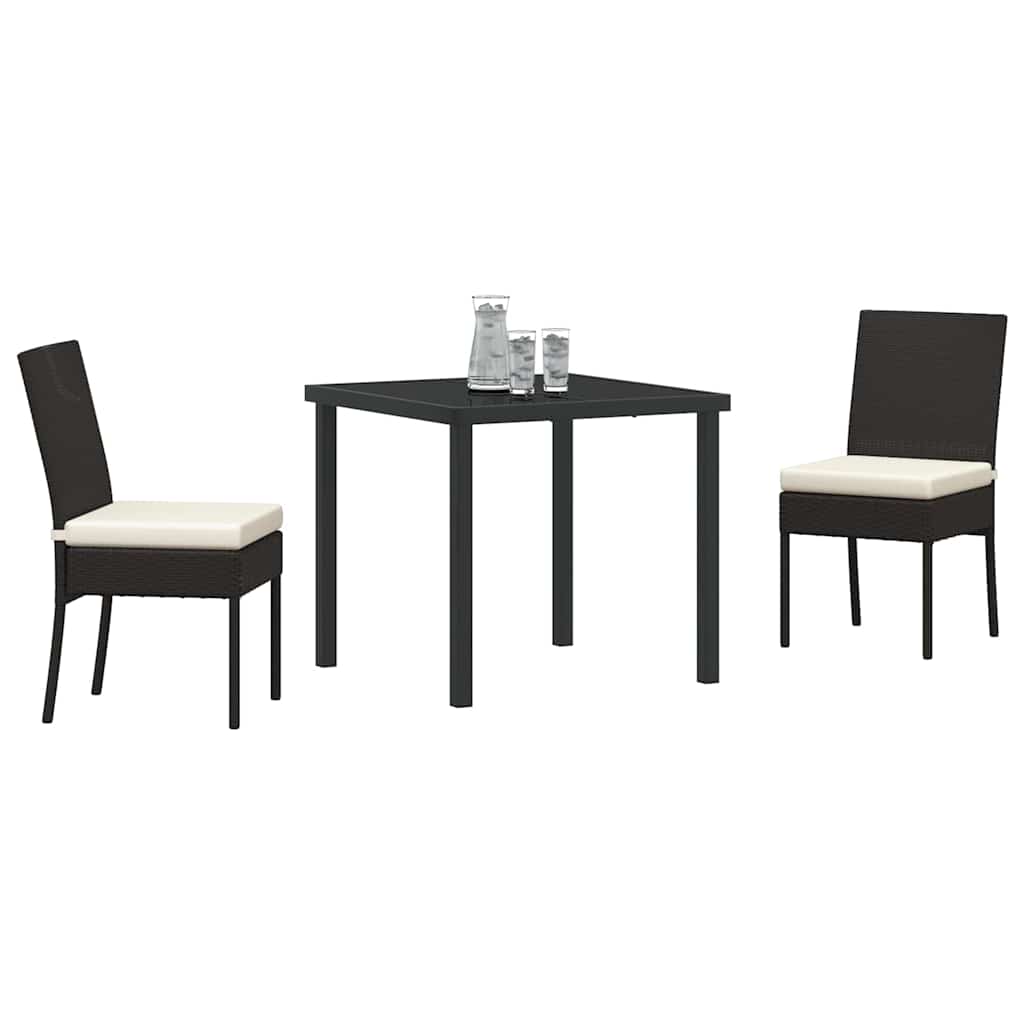 Garden Dining Set 3 pcs Cream Powder-Coated Steel