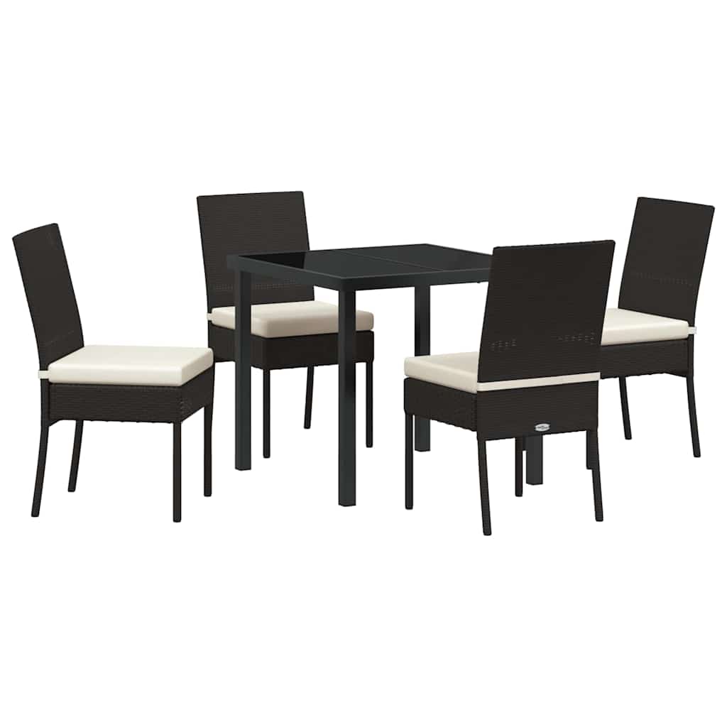 Garden Dining Set 5 pcs Cream Powder-Coated Steel