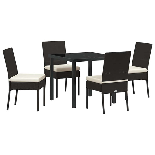 Garden Dining Set 5 pcs Cream Powder-Coated Steel