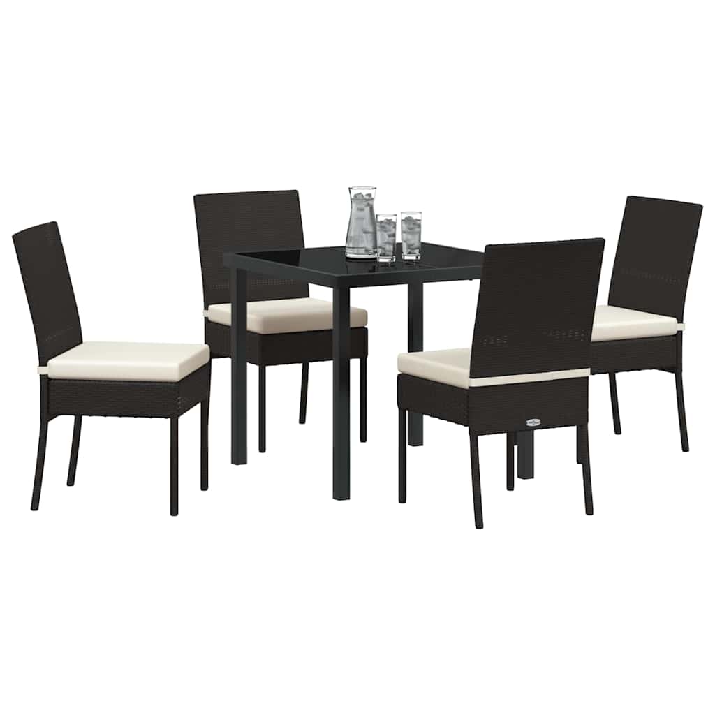 Garden Dining Set 5 pcs Cream Powder-Coated Steel