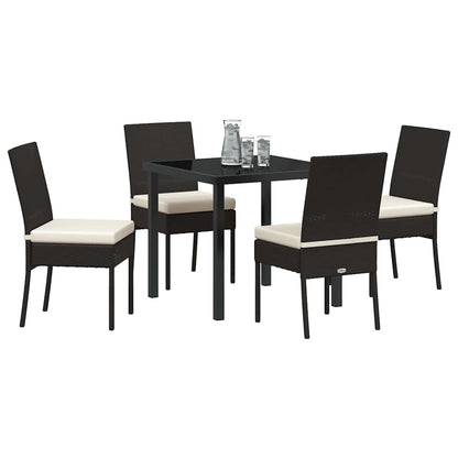 Garden Dining Set 5 pcs Cream Powder-Coated Steel