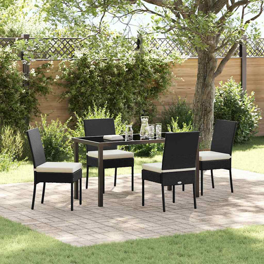 Garden Dining Set 5 pcs Cream Powder-Coated Steel