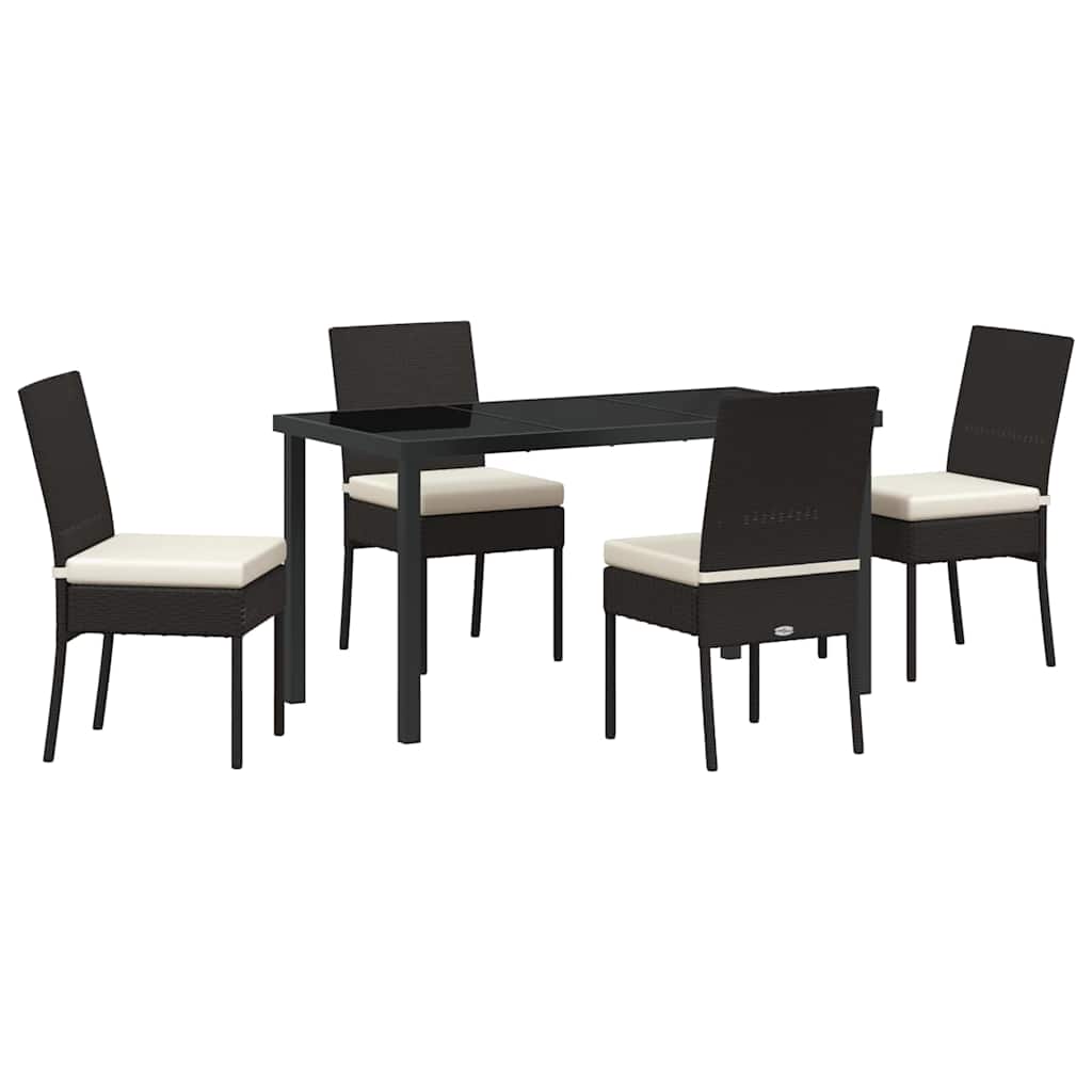 Garden Dining Set 5 pcs Cream Powder-Coated Steel