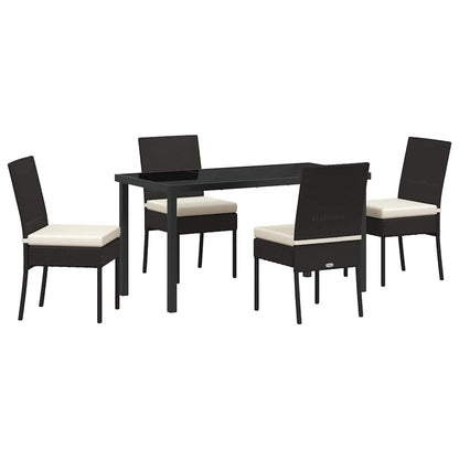 Garden Dining Set 5 pcs Cream Powder-Coated Steel