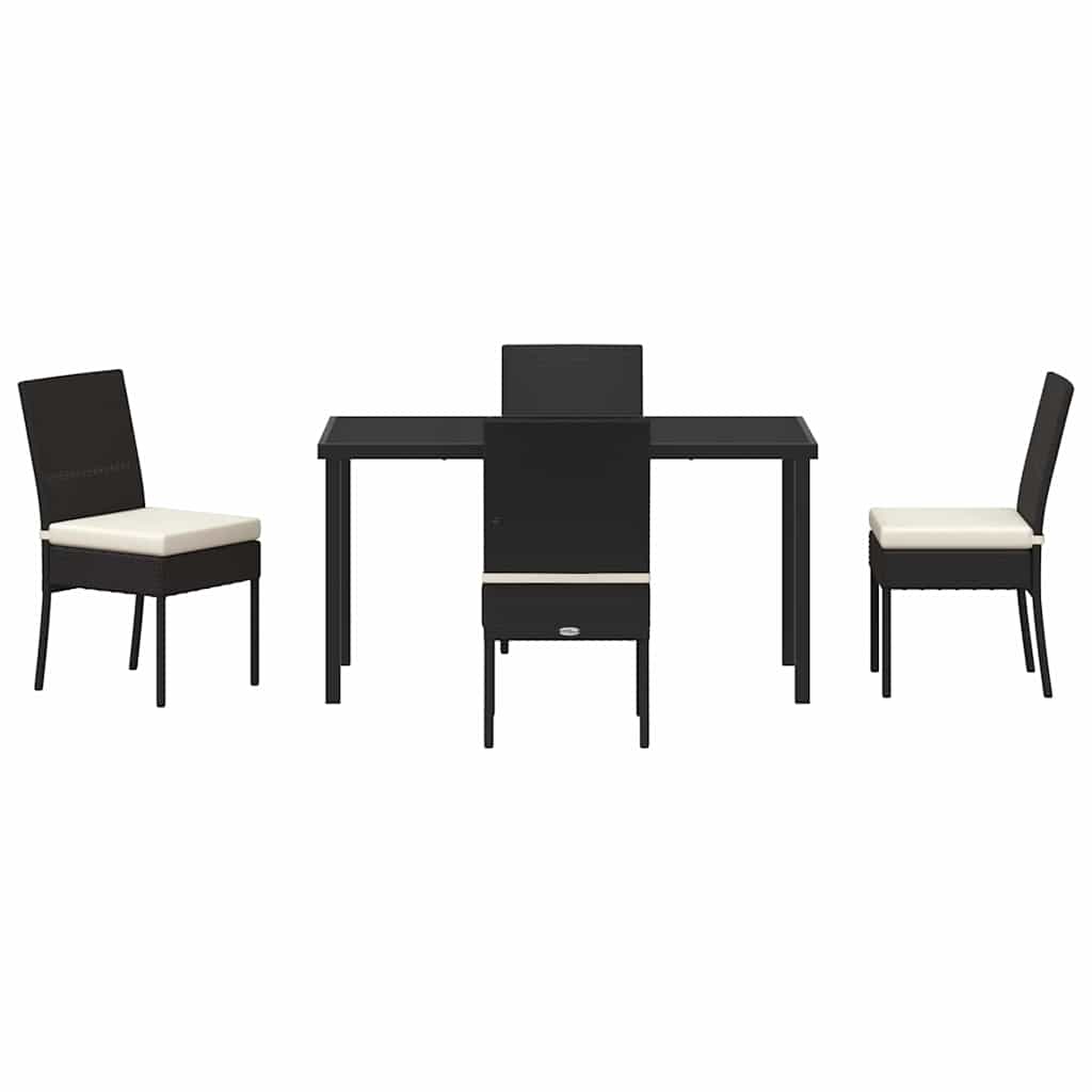 Garden Dining Set 5 pcs Cream Powder-Coated Steel