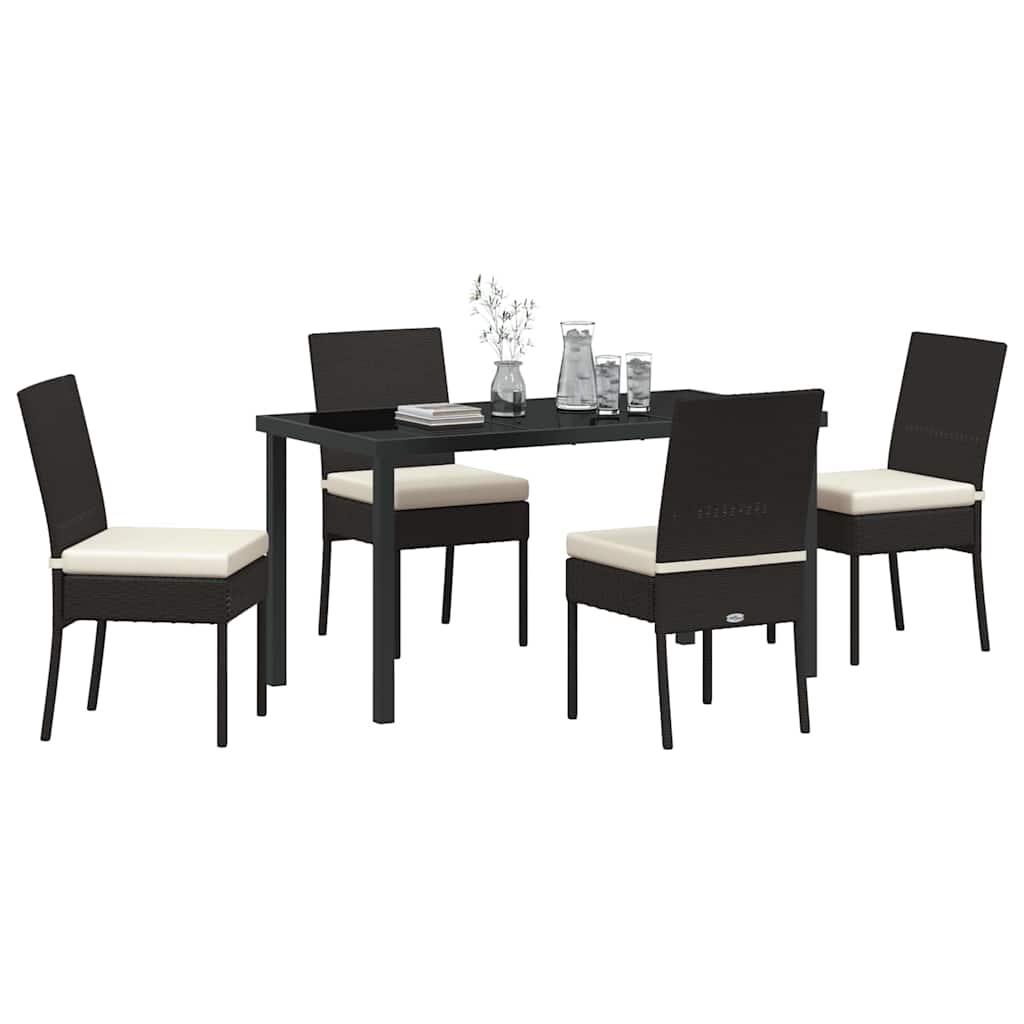 Garden Dining Set 5 pcs Cream Powder-Coated Steel