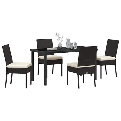 Garden Dining Set 5 pcs Cream Powder-Coated Steel