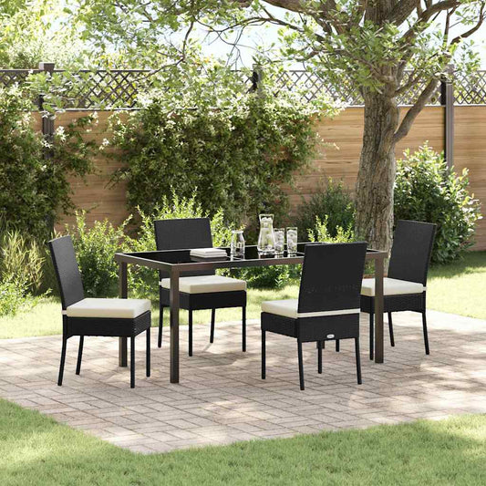 Garden Dining Set 5 pcs Cream Powder-Coated Steel