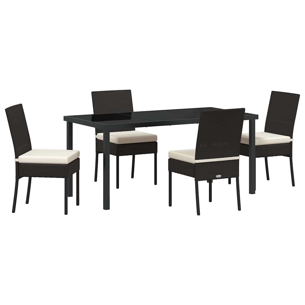 Garden Dining Set 5 pcs Cream Powder-Coated Steel