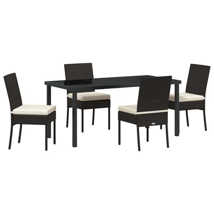 Garden Dining Set 5 pcs Cream Powder-Coated Steel