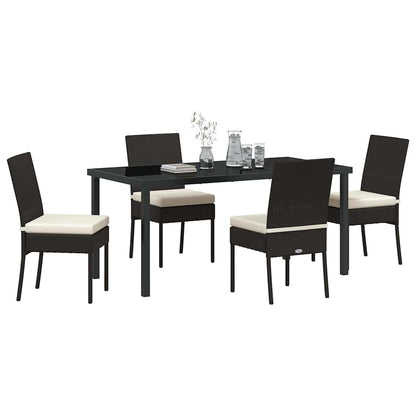 Garden Dining Set 5 pcs Cream Powder-Coated Steel