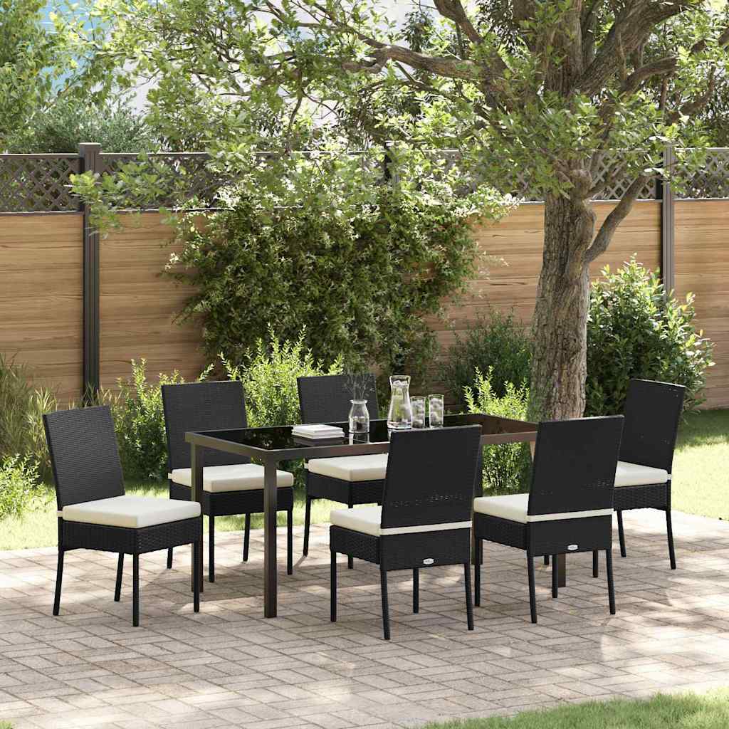 Garden Dining Set 7 pcs Cream Powder-Coated Steel