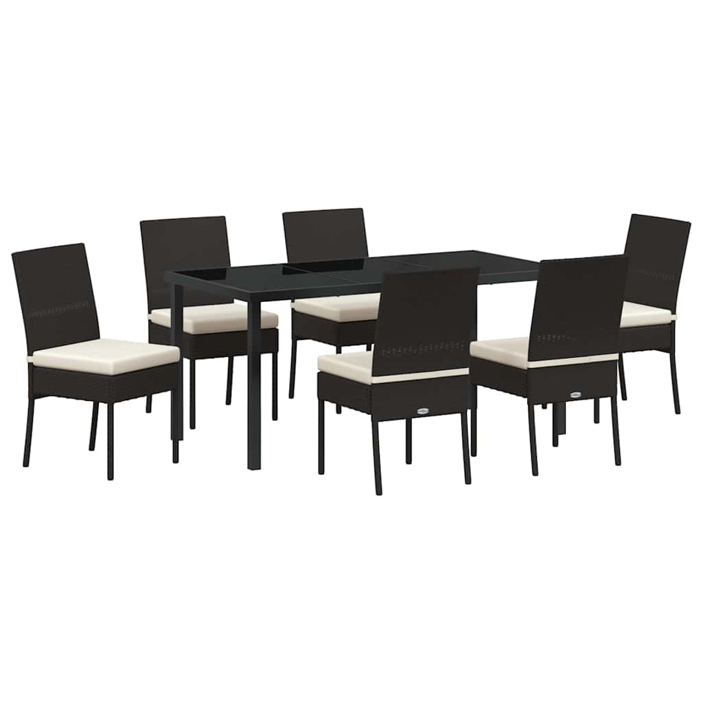 Garden Dining Set 7 pcs Cream Powder-Coated Steel