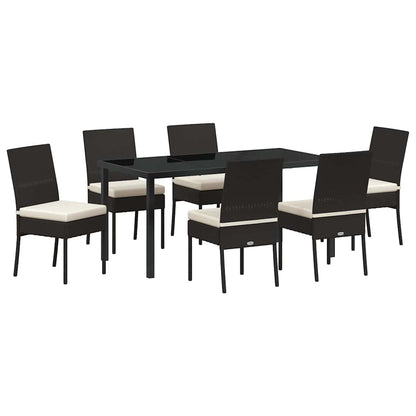 Garden Dining Set 7 pcs Cream Powder-Coated Steel