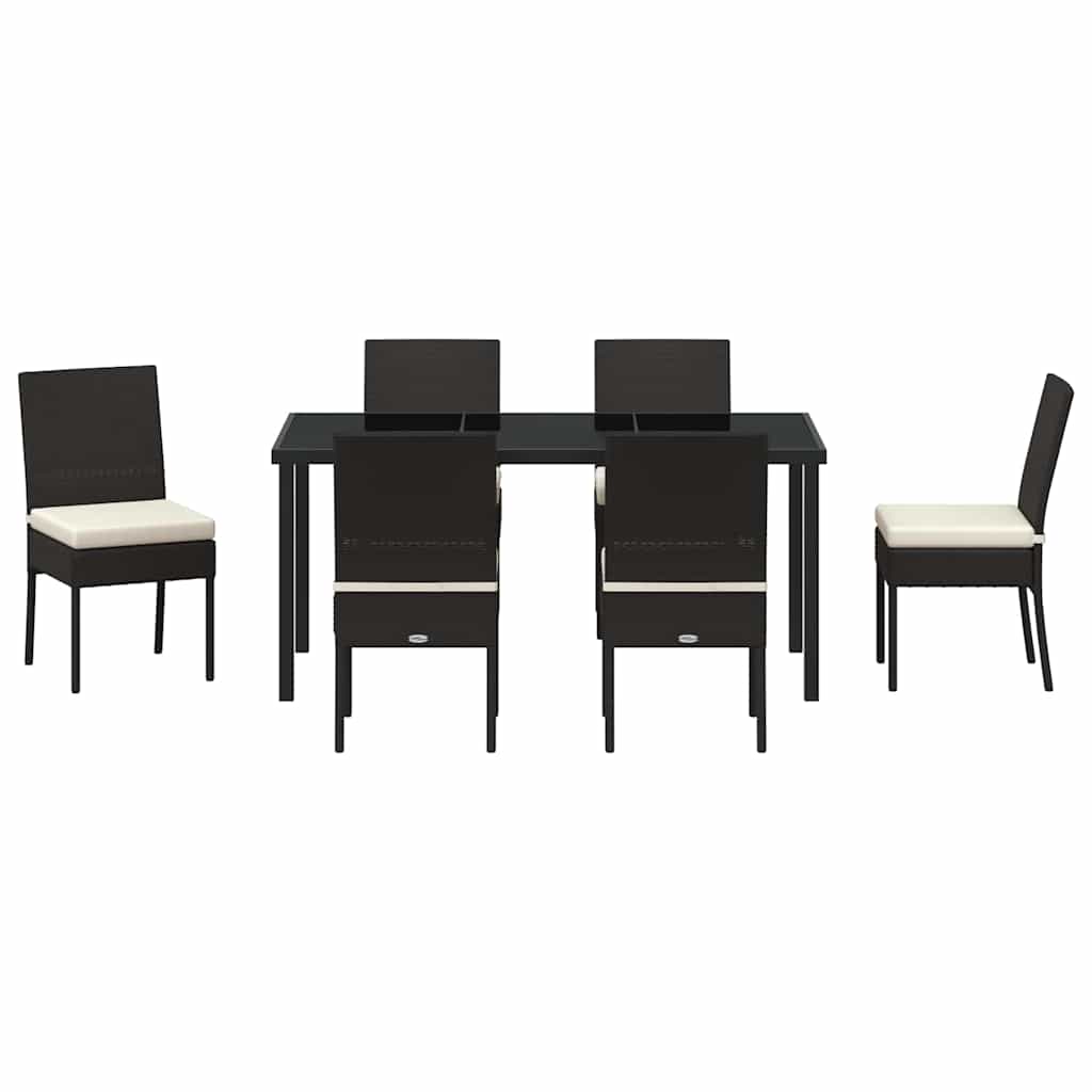 Garden Dining Set 7 pcs Cream Powder-Coated Steel