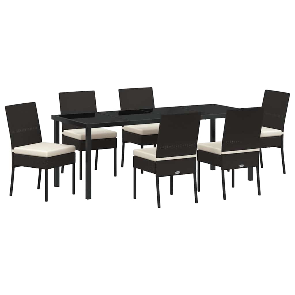 Garden Dining Set 7 pcs Cream Powder-Coated Steel