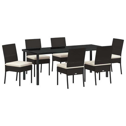 Garden Dining Set 7 pcs Cream Powder-Coated Steel
