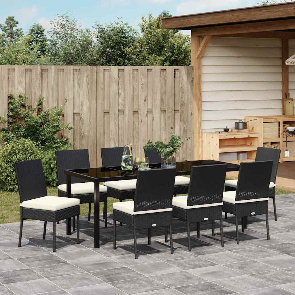 Garden Dining Set 9 pcs Cream Powder-Coated Steel