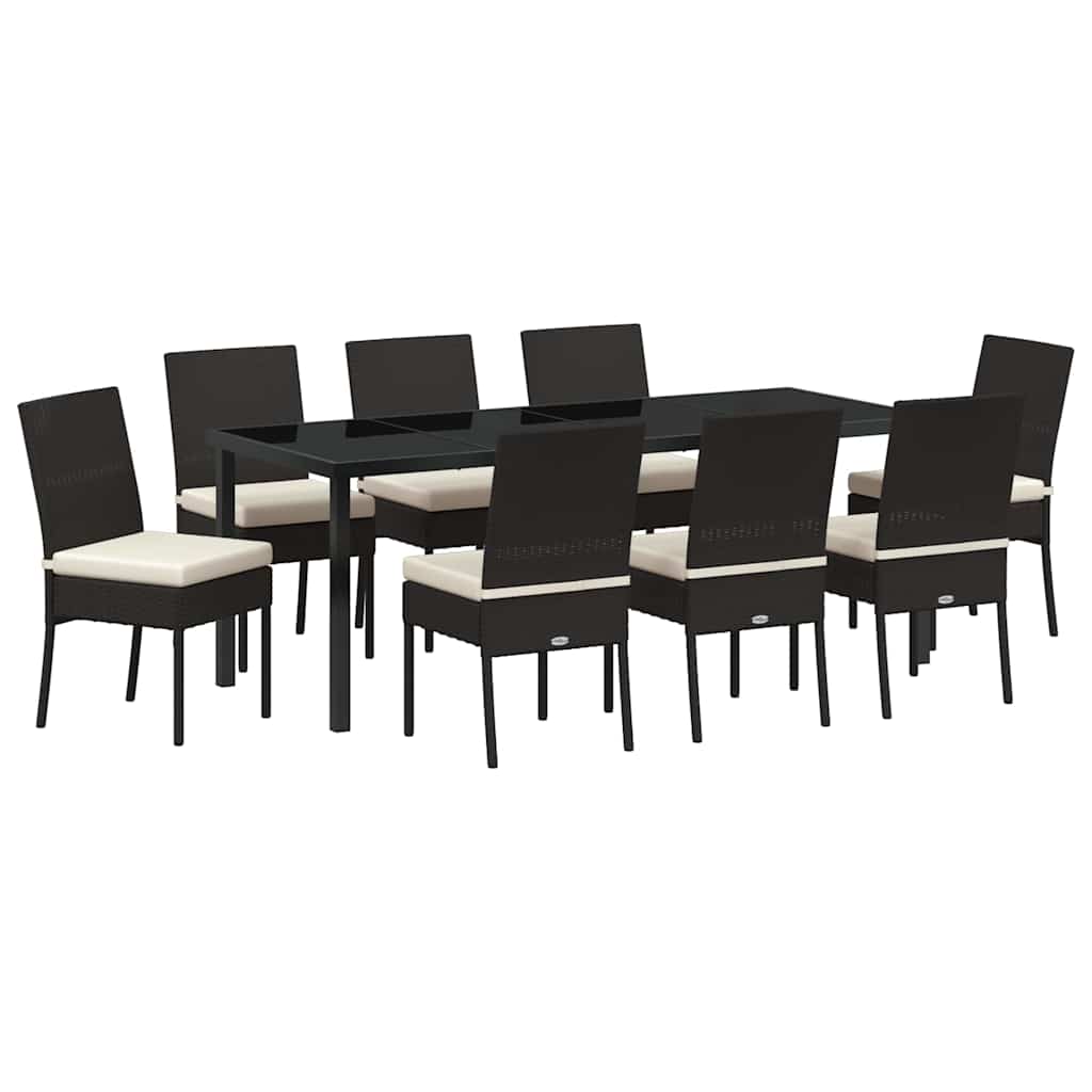 Garden Dining Set 9 pcs Cream Powder-Coated Steel