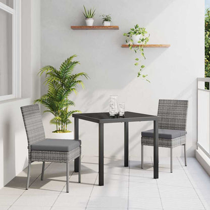 Garden Dining Set 3 pcs Grey Powder-Coated Steel