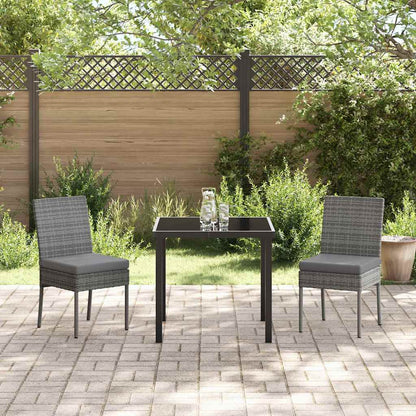 Garden Dining Set 3 pcs Grey Powder-Coated Steel