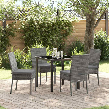 Garden Dining Set 5 pcs Grey Powder-Coated Steel