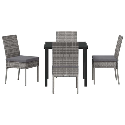 Garden Dining Set 5 pcs Grey Powder-Coated Steel