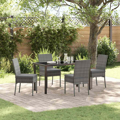 Garden Dining Set 5 pcs Grey Powder-Coated Steel