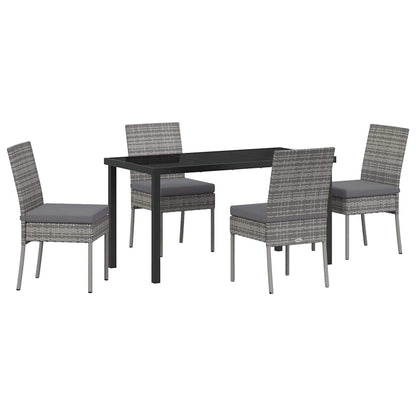 Garden Dining Set 5 pcs Grey Powder-Coated Steel