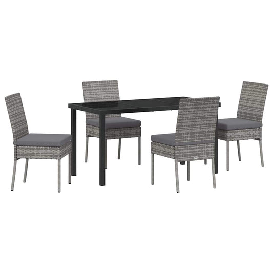 Garden Dining Set 5 pcs Grey Powder-Coated Steel