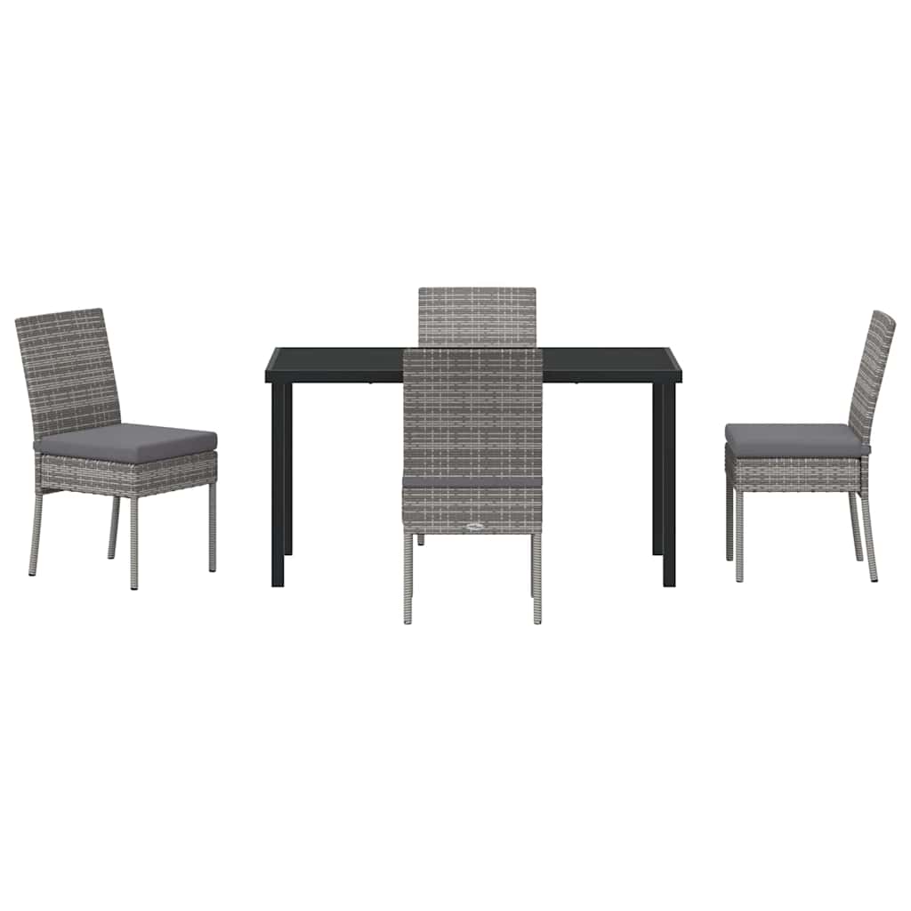 Garden Dining Set 5 pcs Grey Powder-Coated Steel