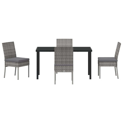 Garden Dining Set 5 pcs Grey Powder-Coated Steel