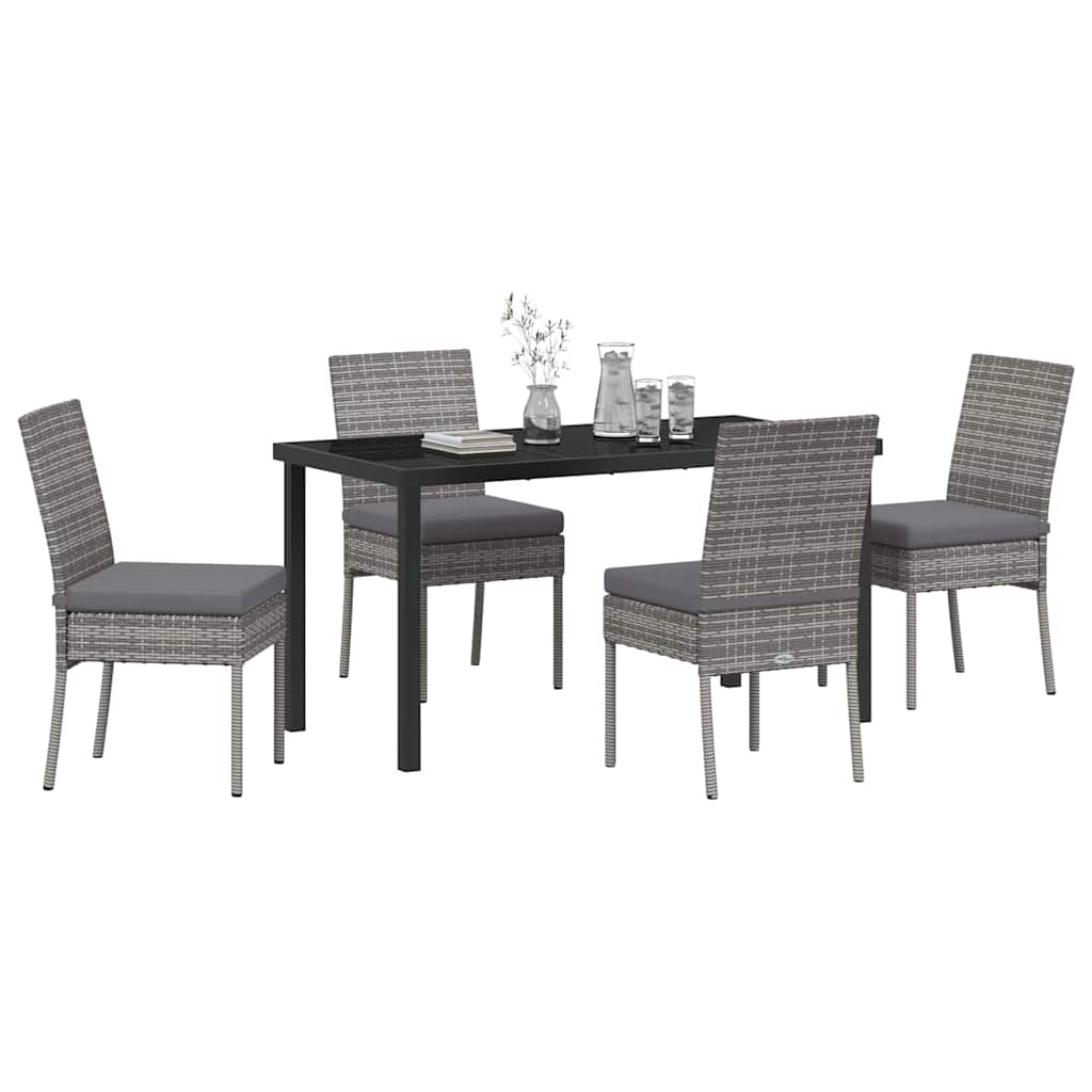 Garden Dining Set 5 pcs Grey Powder-Coated Steel