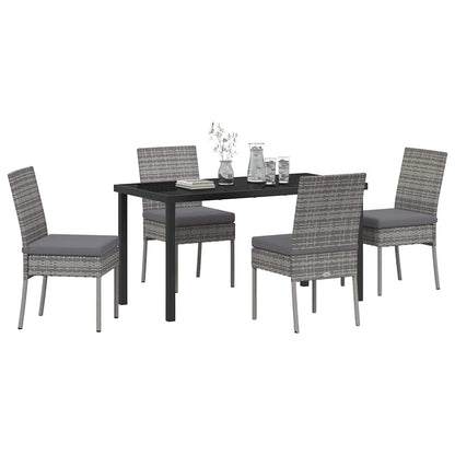 Garden Dining Set 5 pcs Grey Powder-Coated Steel