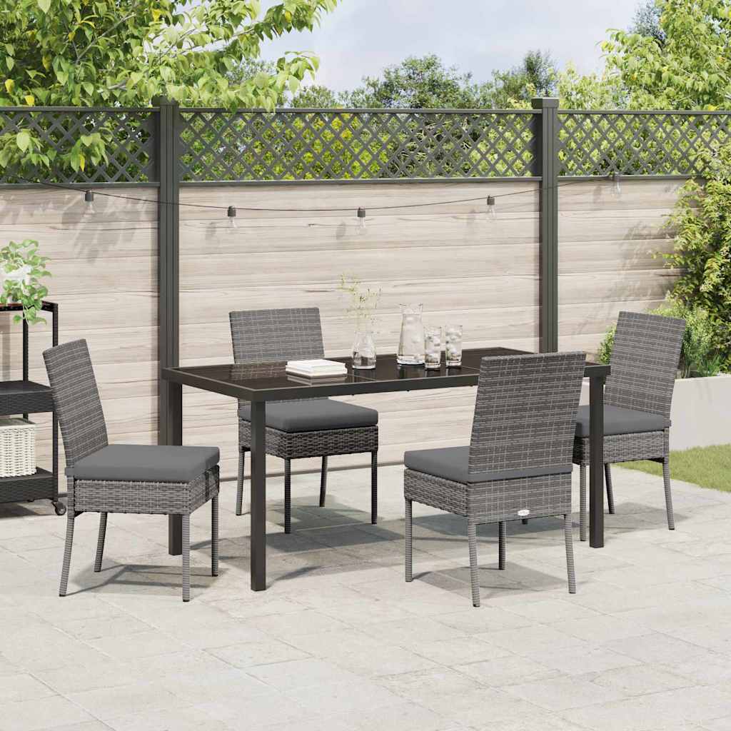 Garden Dining Set 5 pcs Grey Powder-Coated Steel